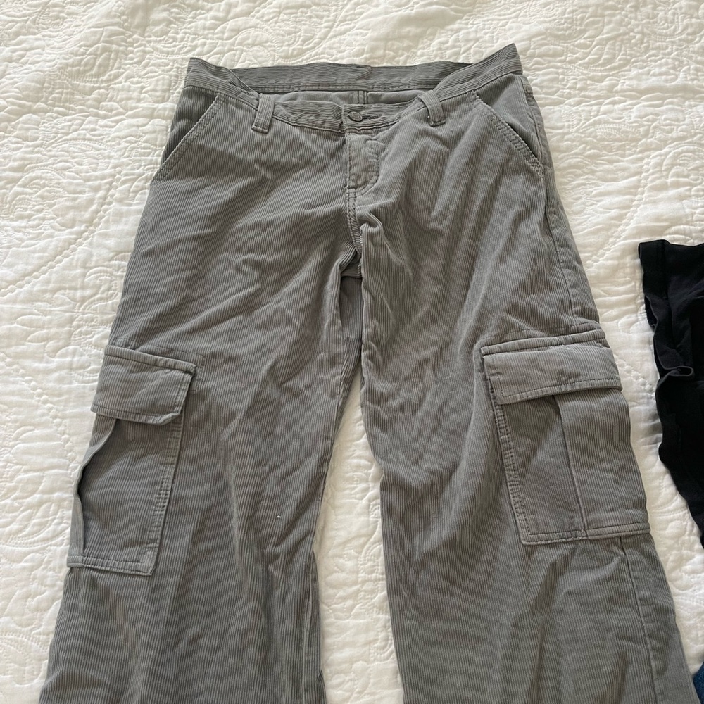 Olive Green John Galt Low Rise Corduroy Pants